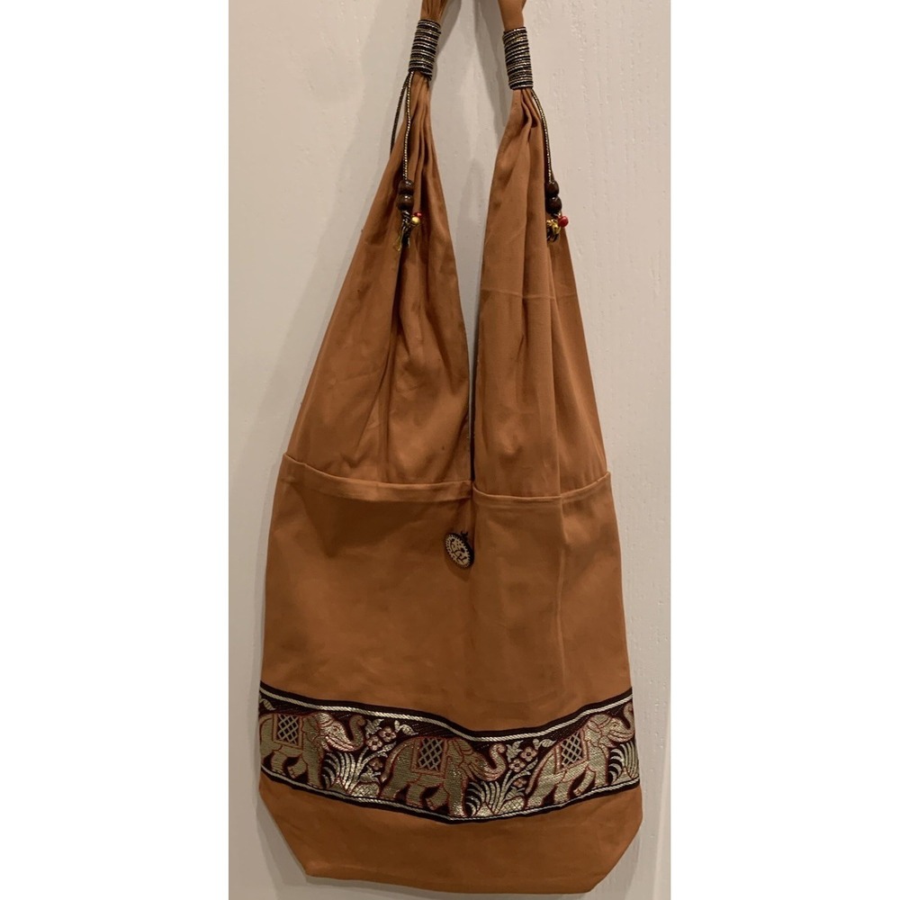 Indian Hobo‎ Style Handbag With Elephant Motif Fabric